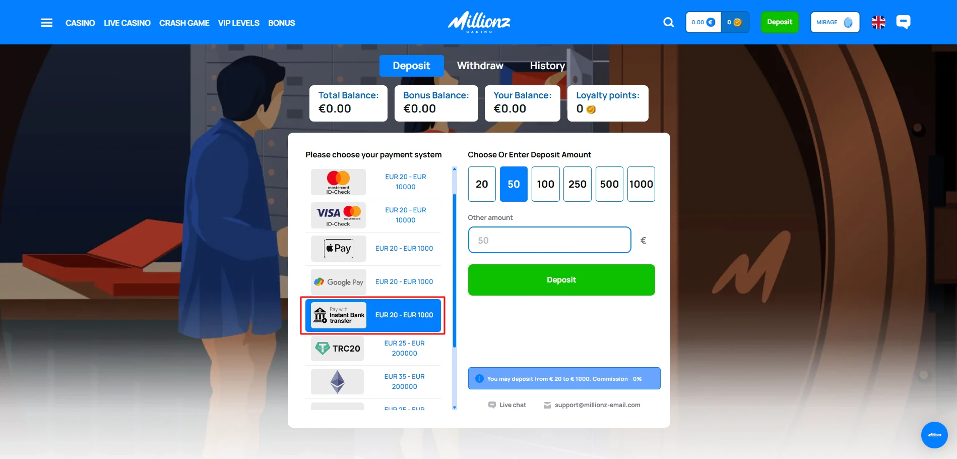 Millionz - Payment Methods