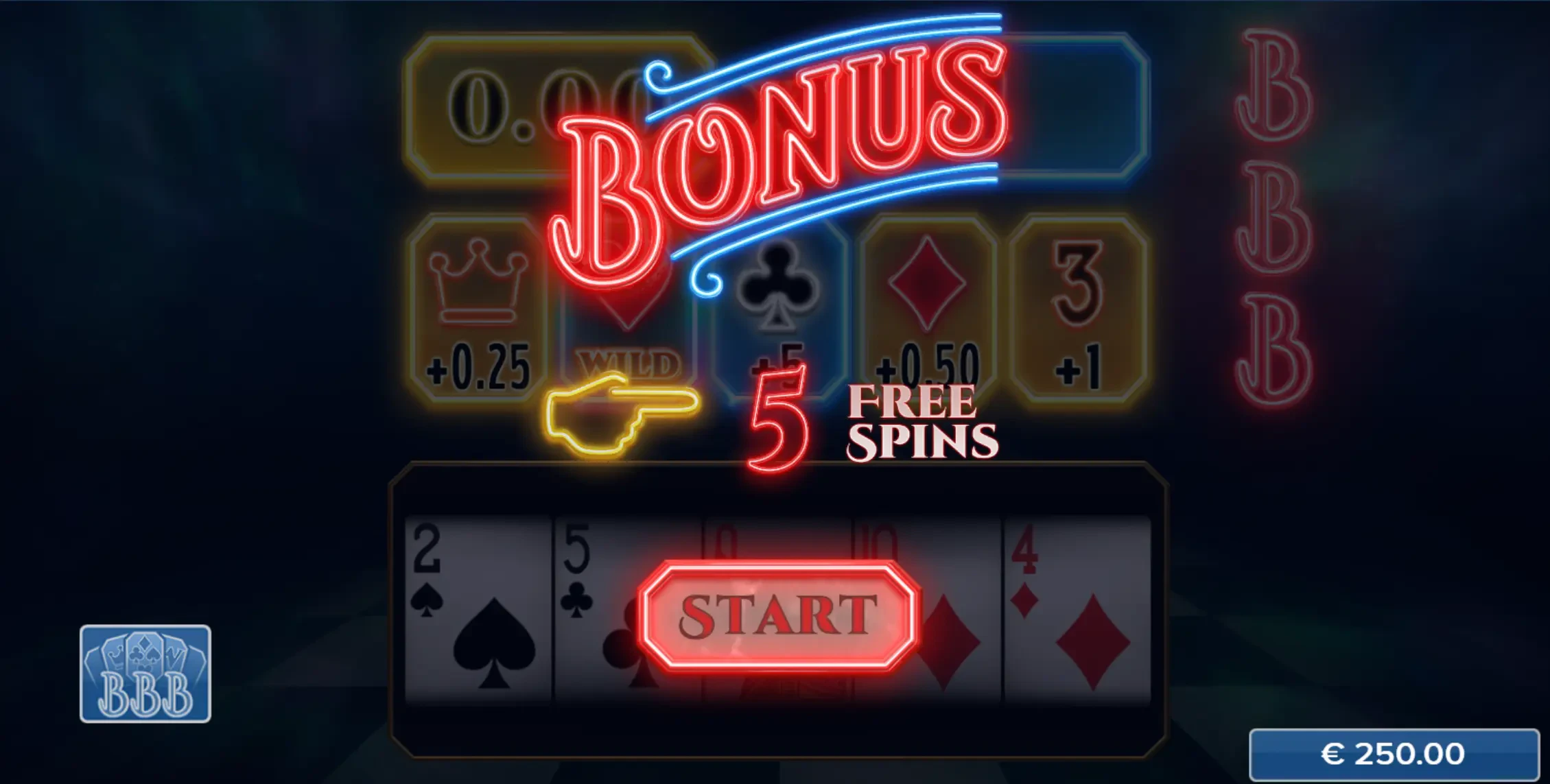 Tela exibida ao acumular os símbolos necessários para ativar as rodadas grátis.