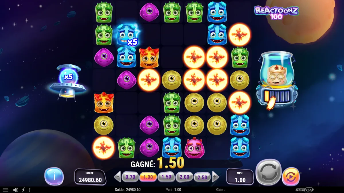 démolition sur reactoonz 100