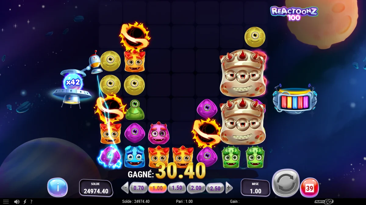 phase 2 du bonus de reactoonz 100