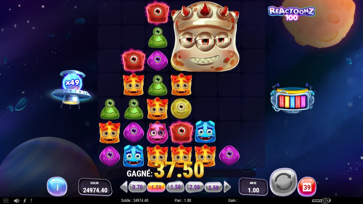 phase 3 du bonus de reactoonz 100