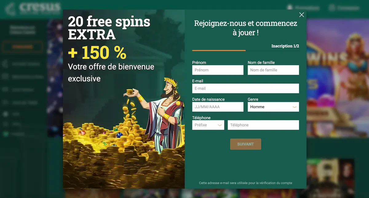 inscription casino en ligne facile