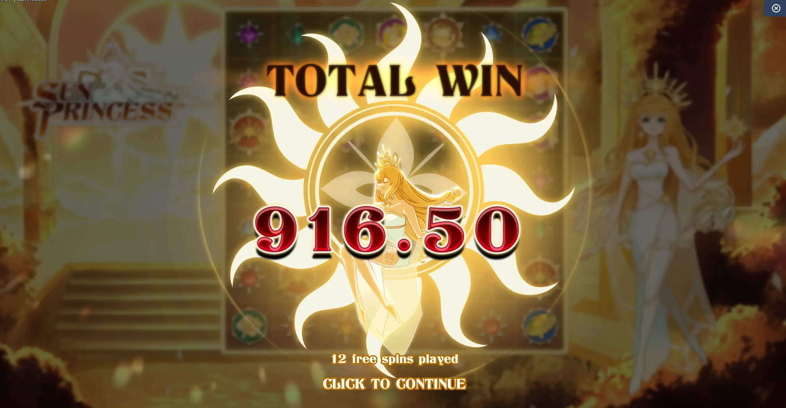 Essa é a tela ao final das rodadas grátis e mostra o valor ganho acumulado.