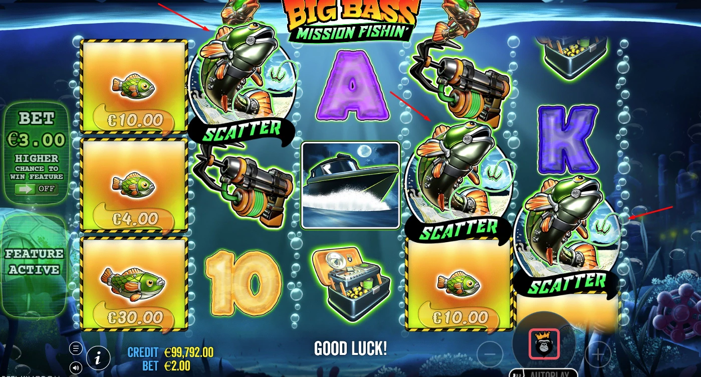 Big Bass Mission Fishin’ Feature Symbols