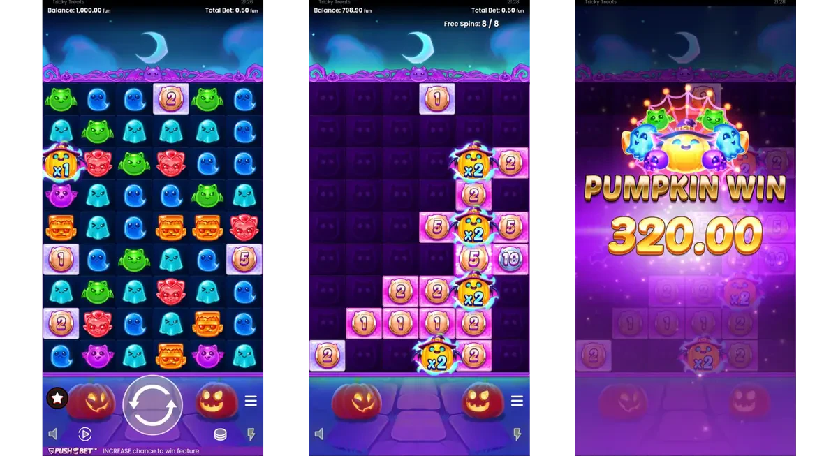 tricky treats sur mobile