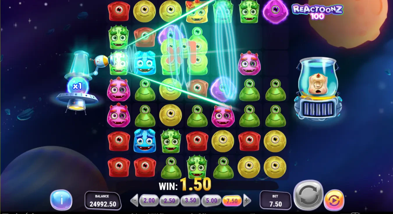 As animações ao conseguir combinações vitoriosas.