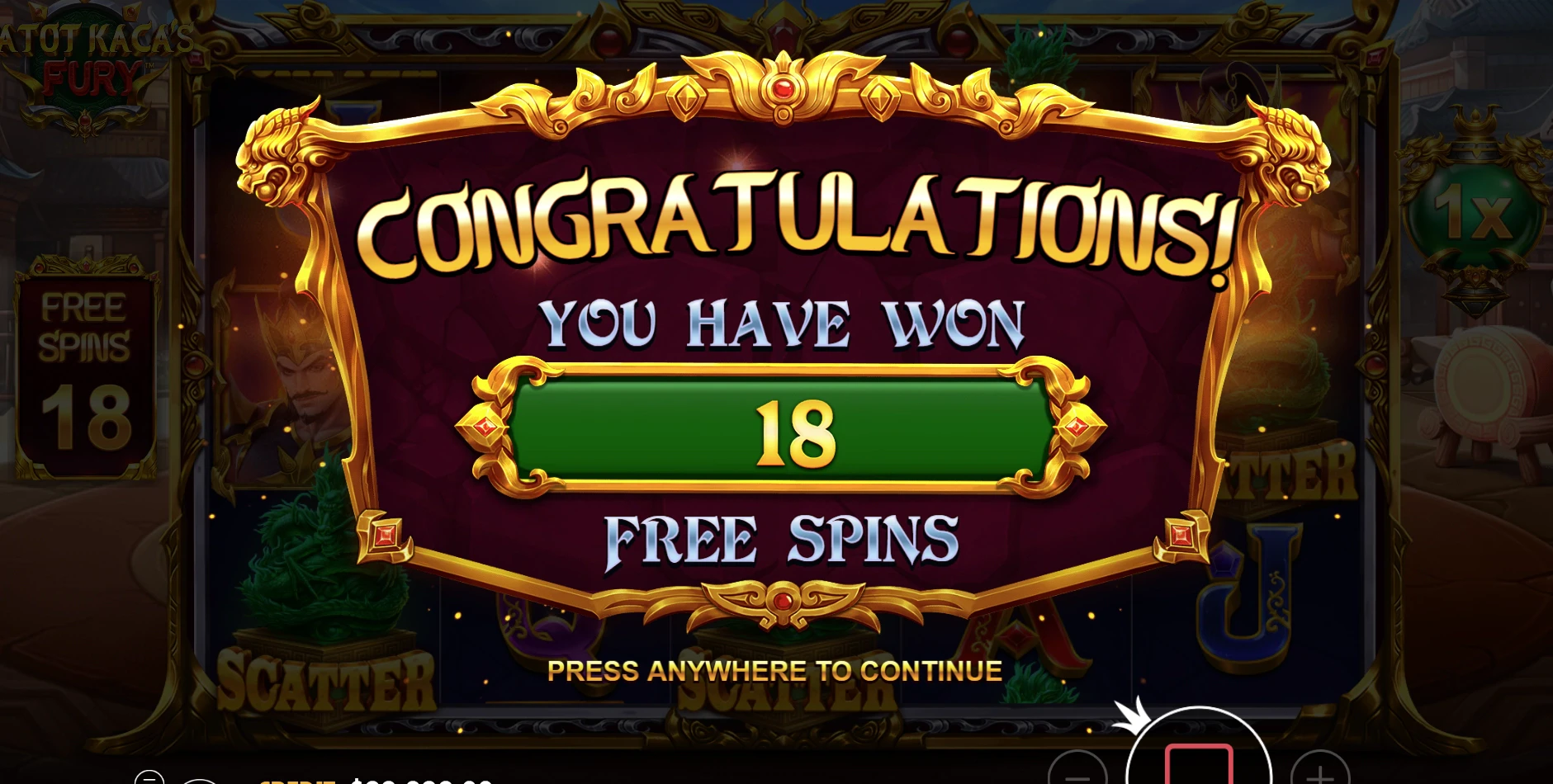 Gatot Kaca’s Fury - Free Spins