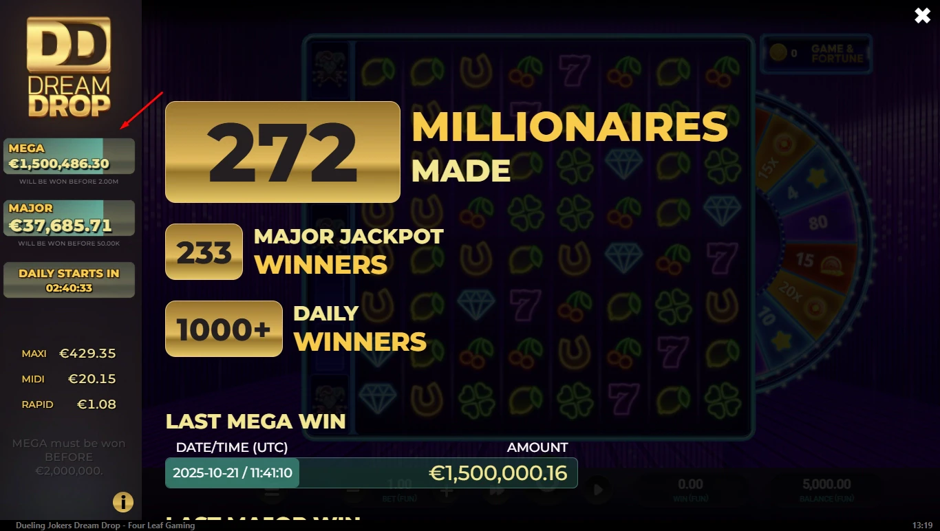 Dueling Jokers Dream Drop Millionaires