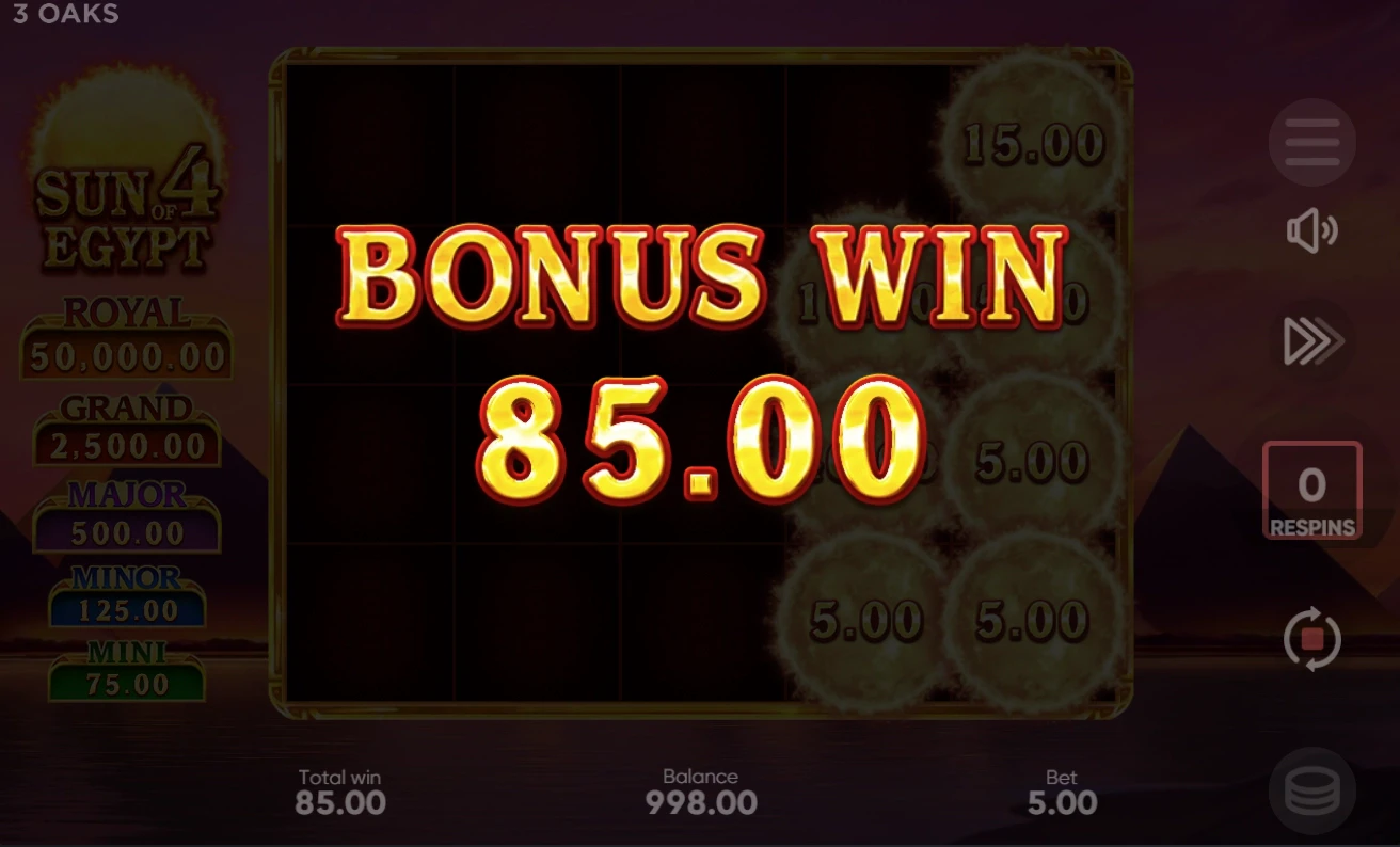 Sun of Egypt 4 Bonus Win