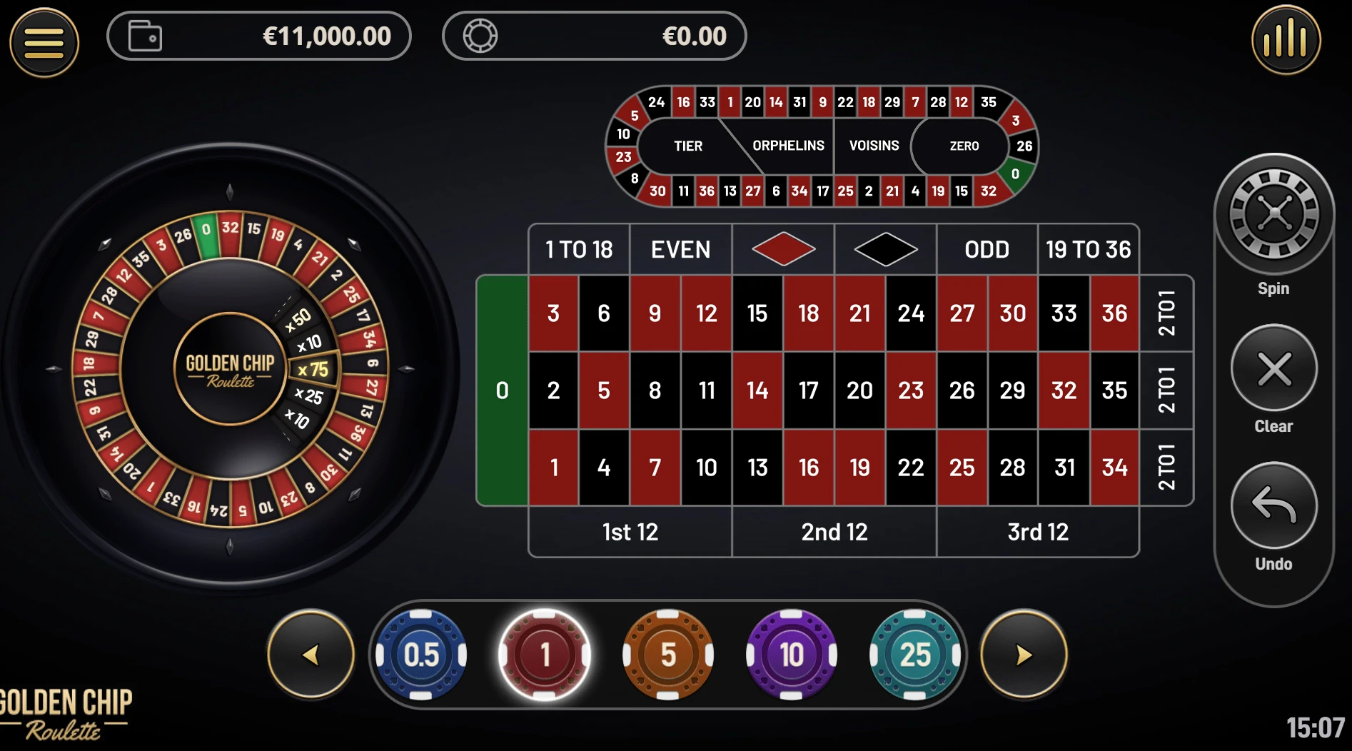 Golden Chip Roulette Graphics