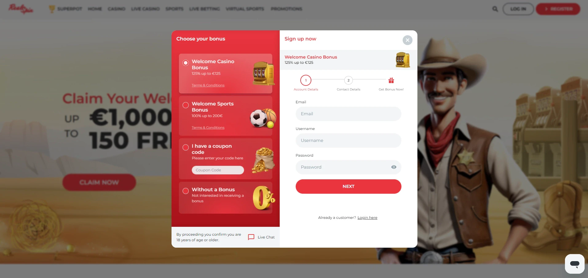 RealSpin - Registration Page