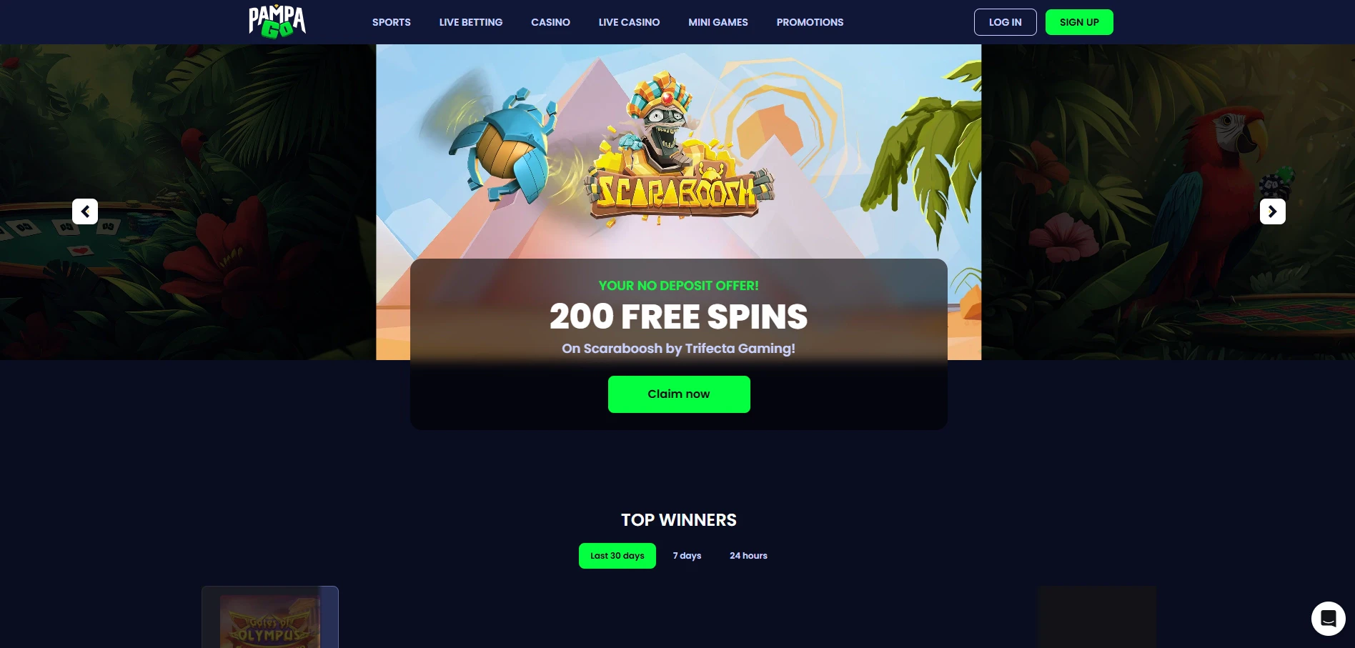 PampaGo - Free Spins Registration Bonus