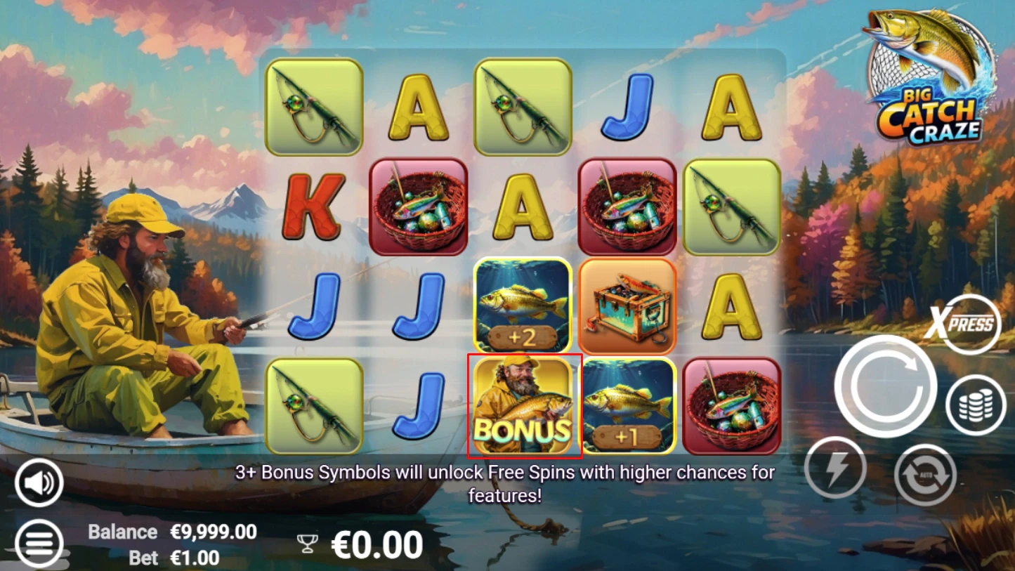 Big Catch Craze Feature Symbols