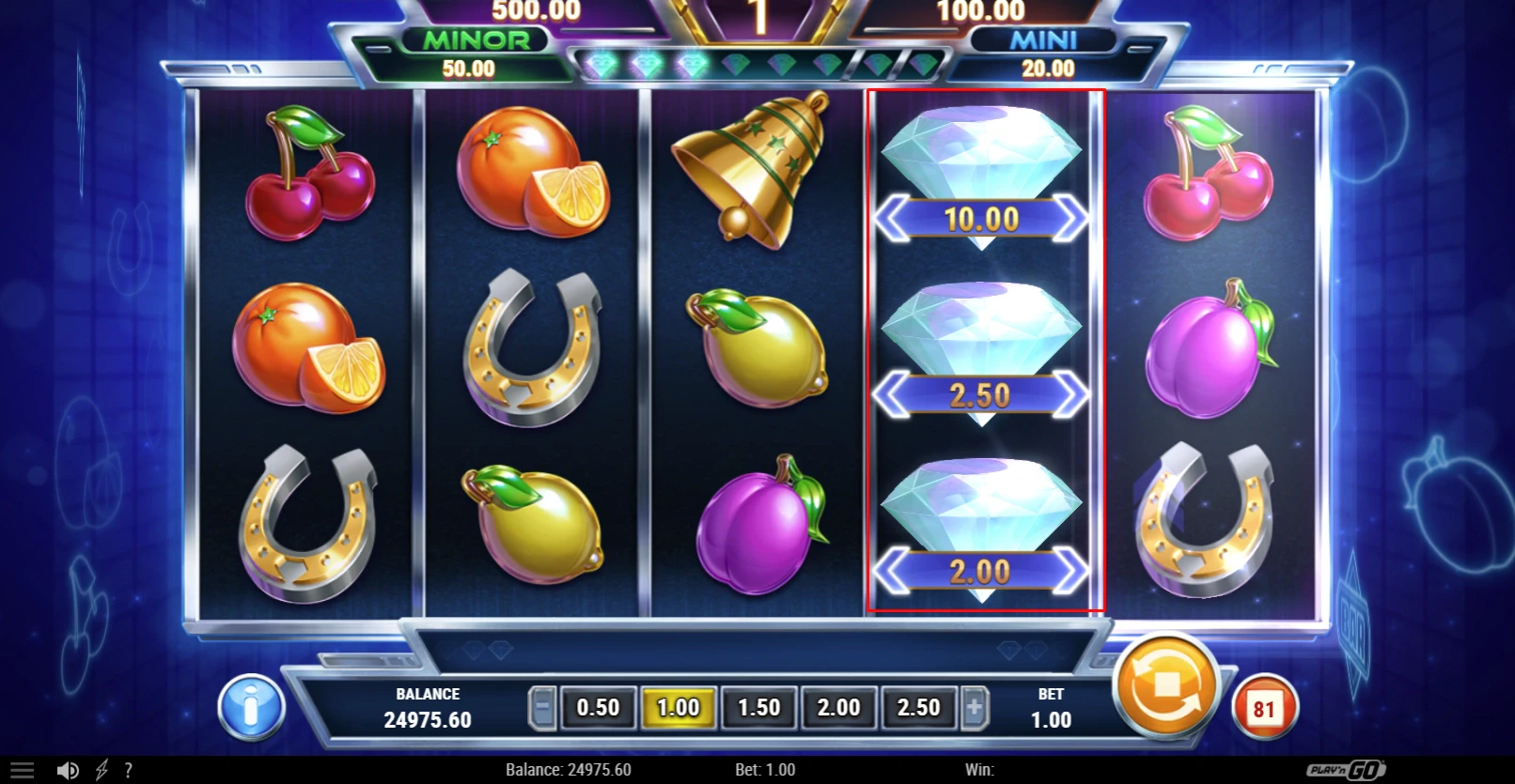 Stepping Diamonds Jackpots