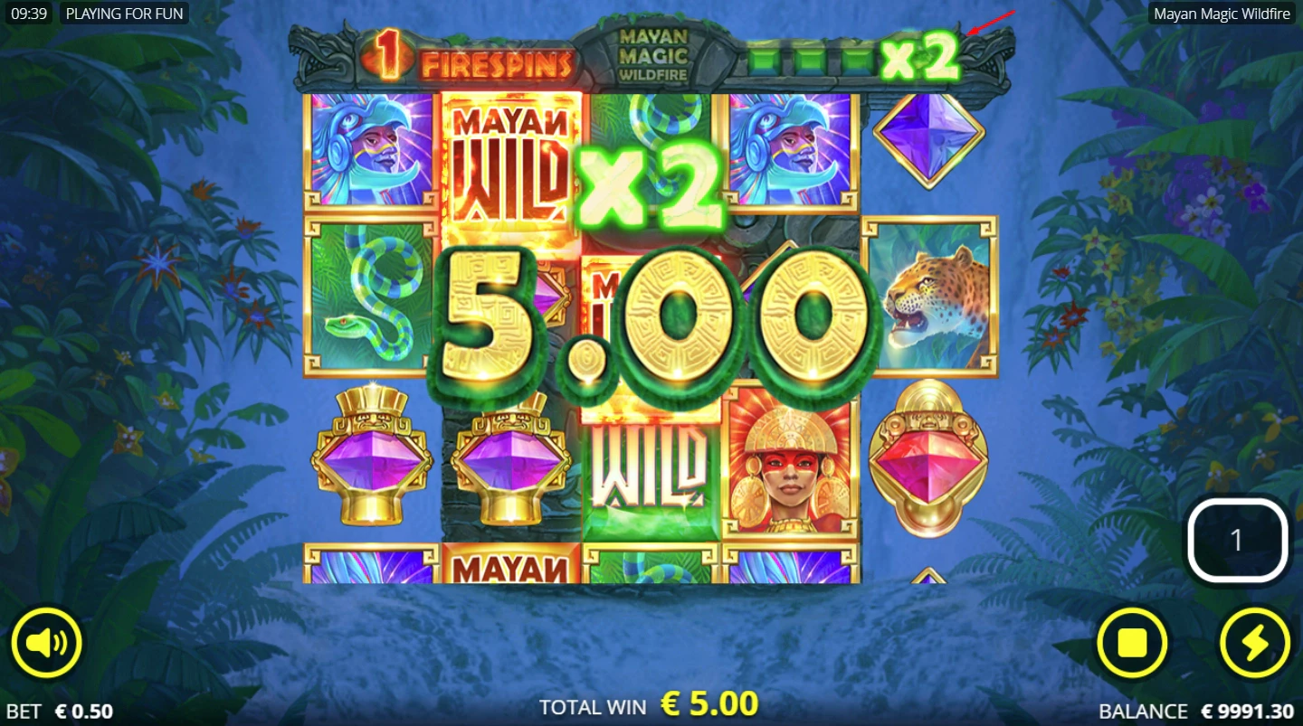 Mayan Magic Wildfire Payout