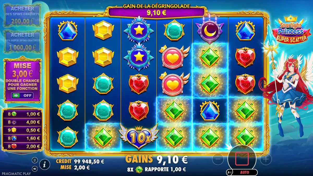 multiplicateur 10x sur starlight princess super scatter
