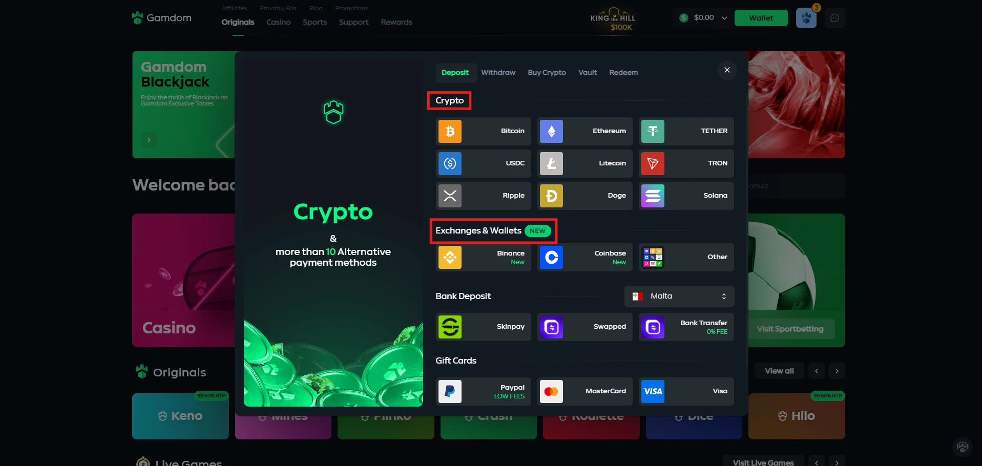 Gamdom - Secure Payment Methods