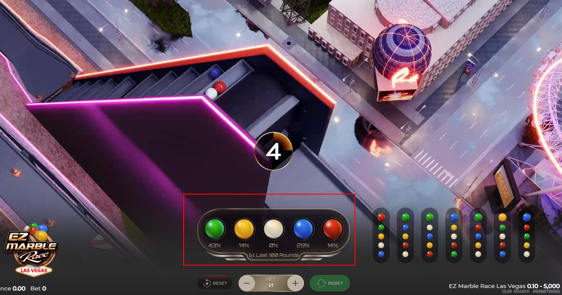 EZ Marble Race Las Vegas Game Mechanics