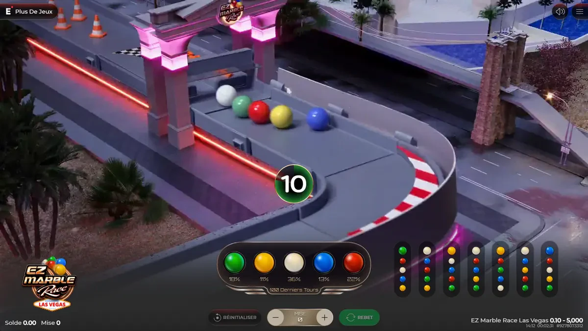 mise sur ez marble race las vegas