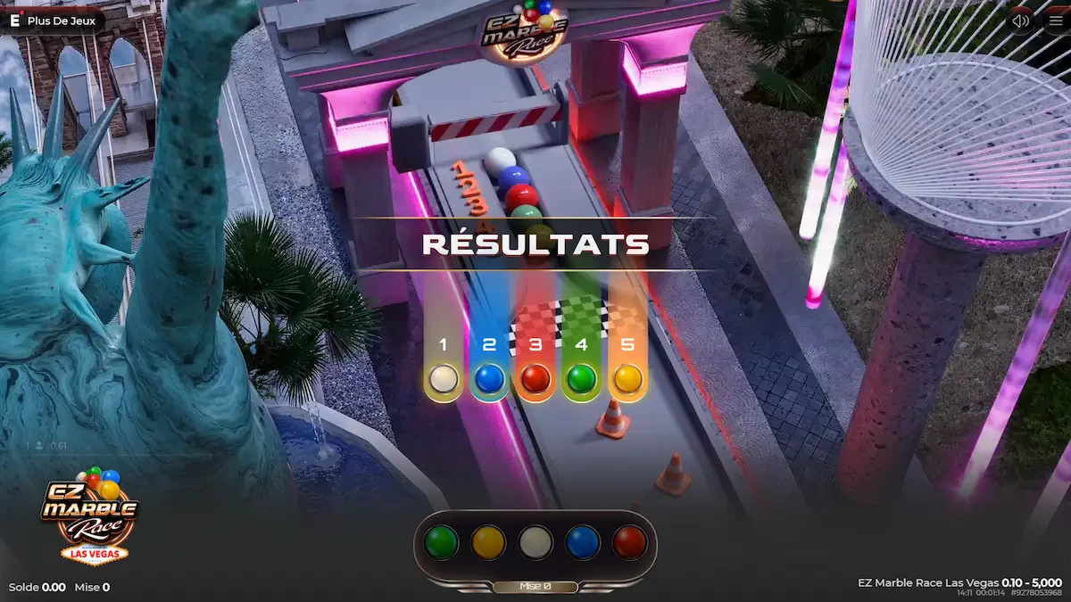 résultats sur ez marble race las vegas