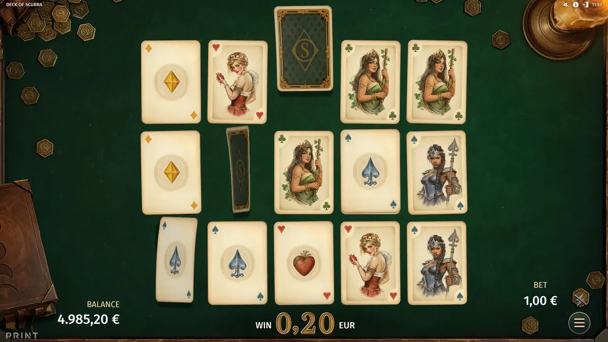 mécanique en cascade sur deck of scurra