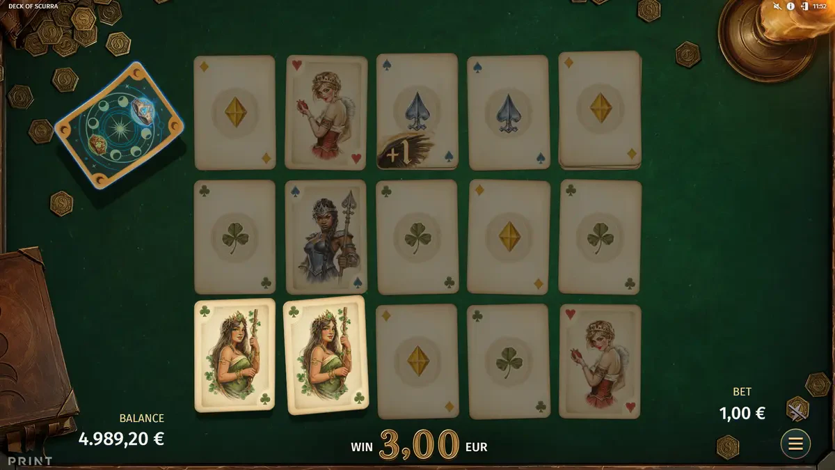 carte lunaire bleue sur deck of scurra