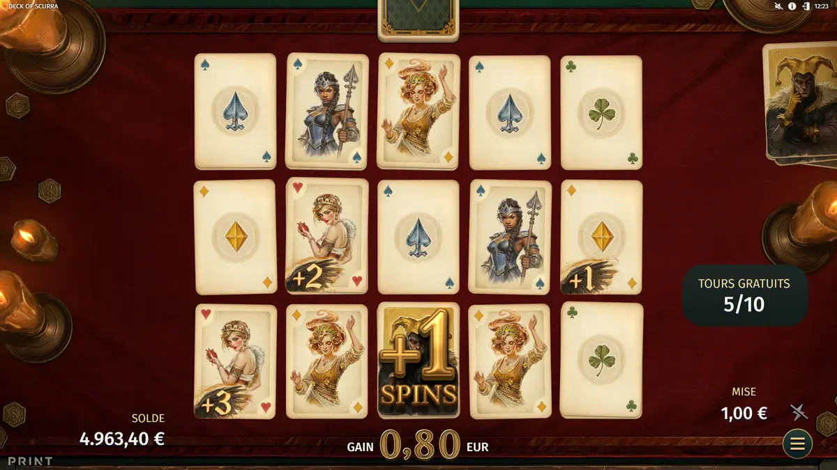 free spin supplémentaire dans deck of scurra