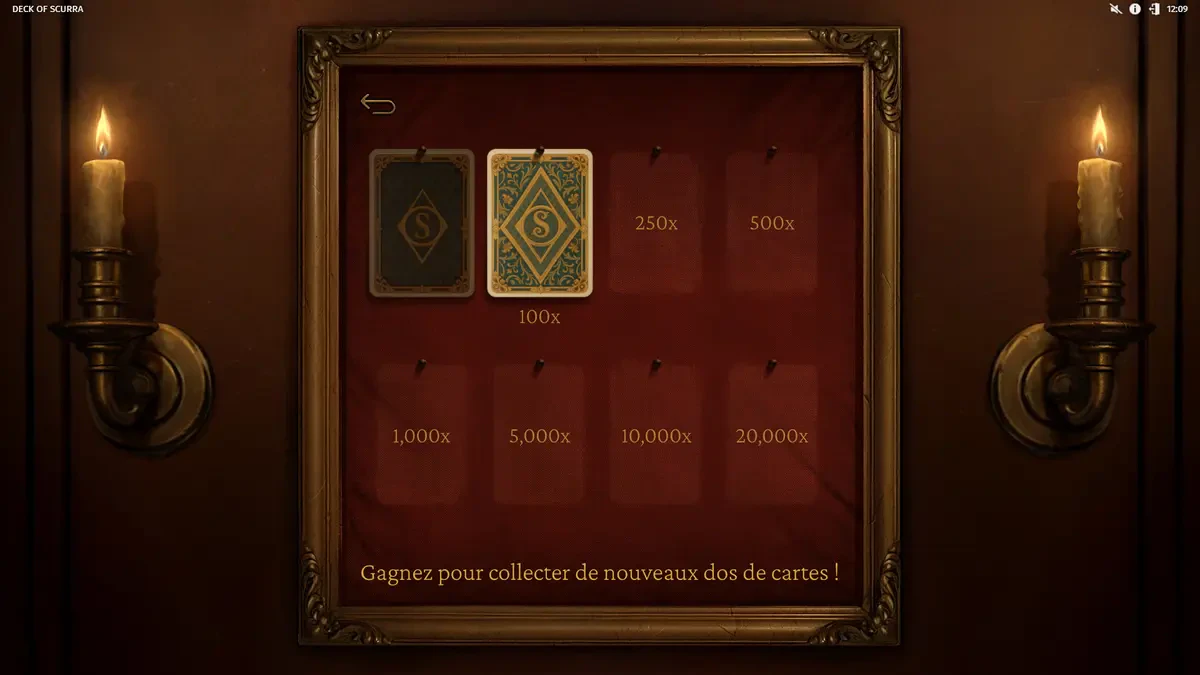 dos de carte personnalisé sur deck of scurra