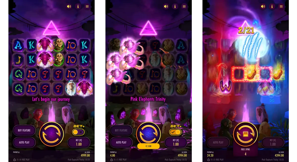 pink elephants trinity sur mobile