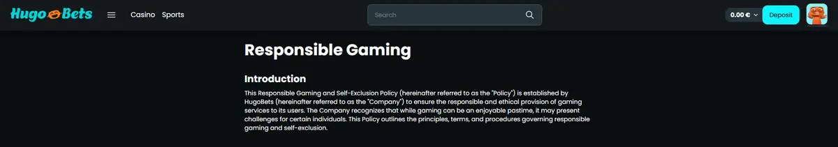 jeu responsable sur hugobets