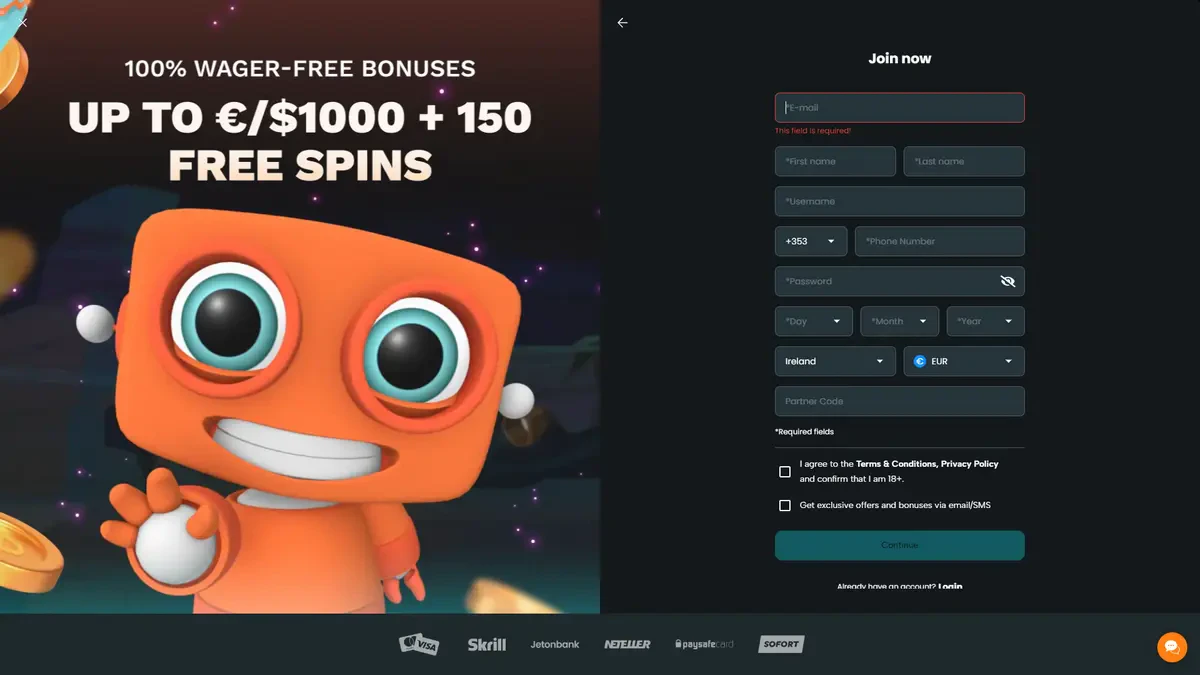 inscription sur hugobets 2