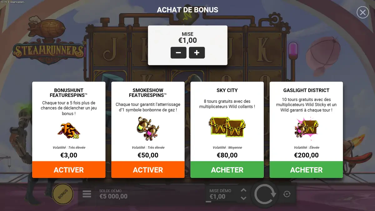 bonus buy de steamrunners