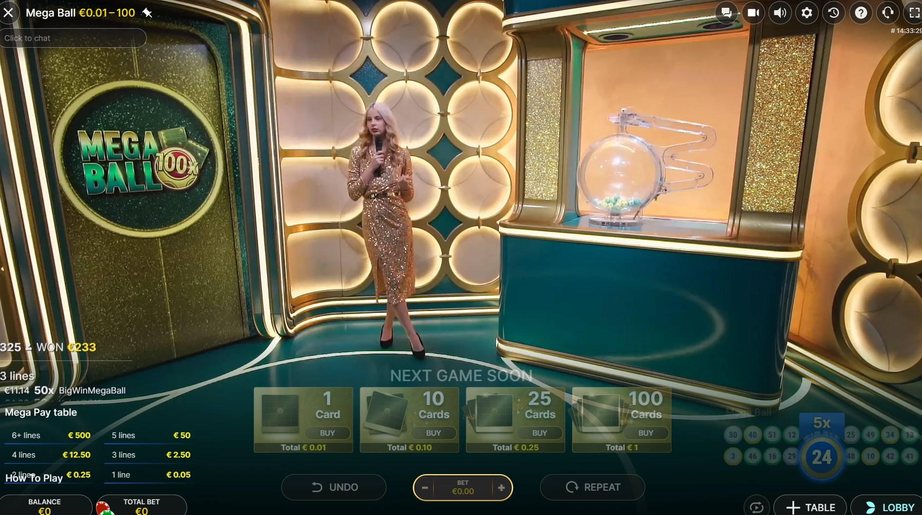 Mega Ball by Evolution Gaming