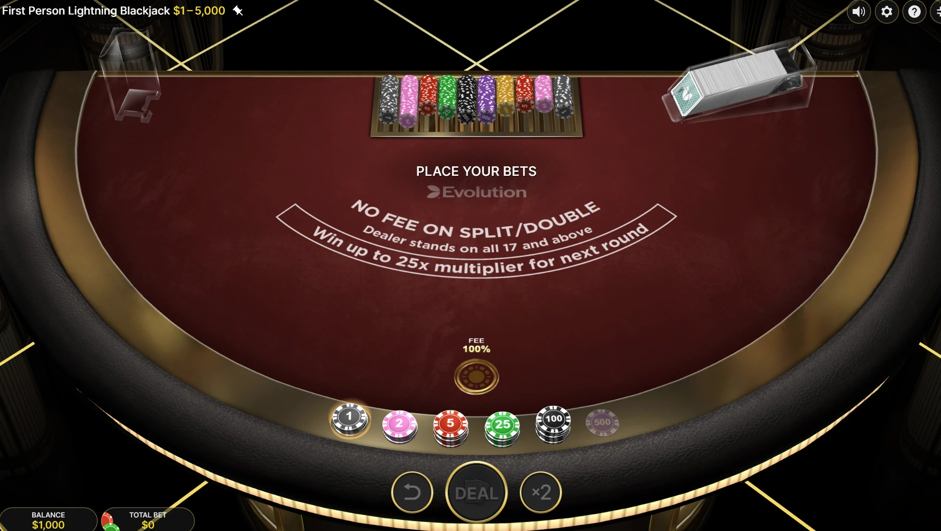 First Person Lightning Blackjack