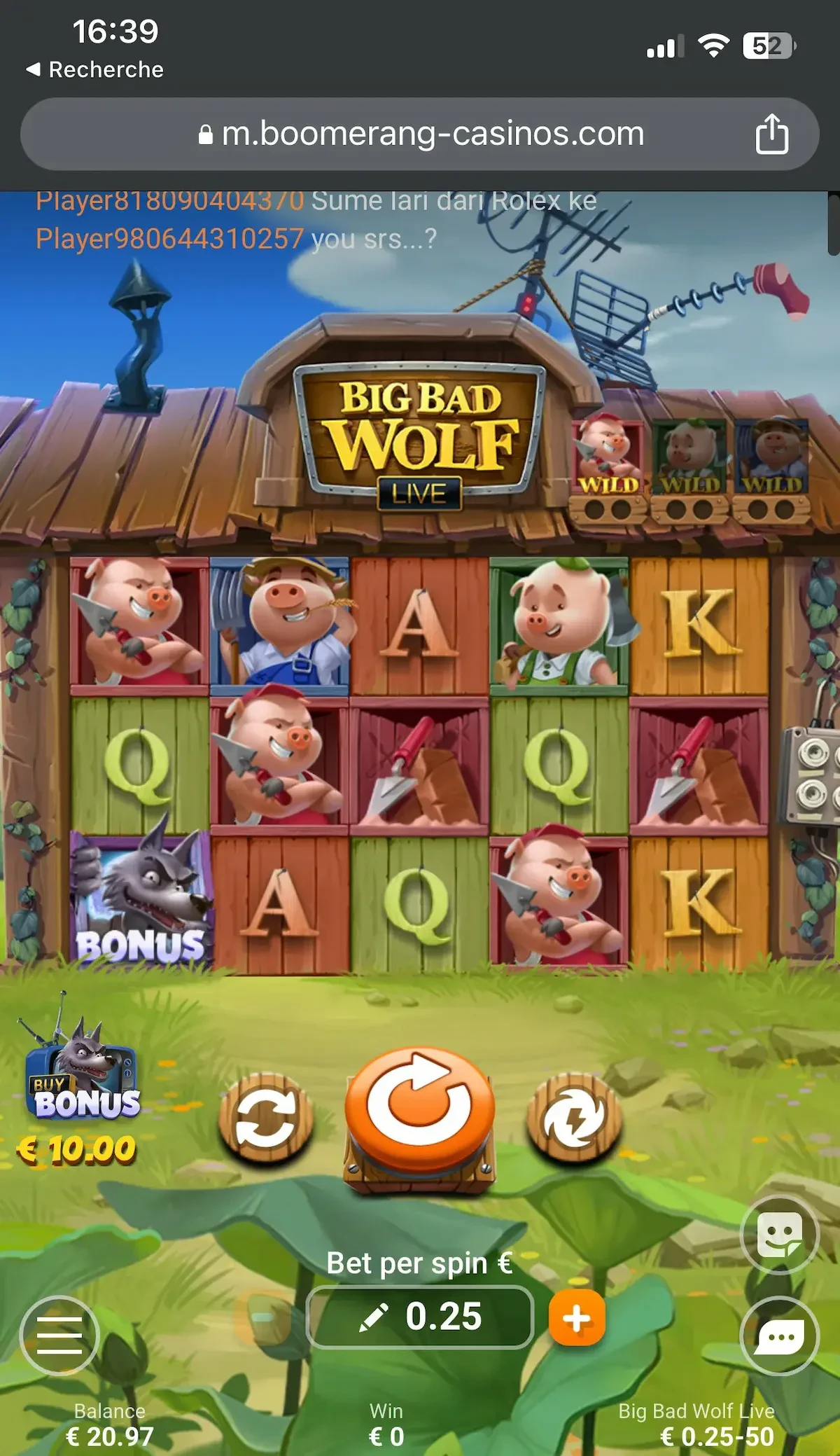 Big Bad Wolf Live jeu de base mobile