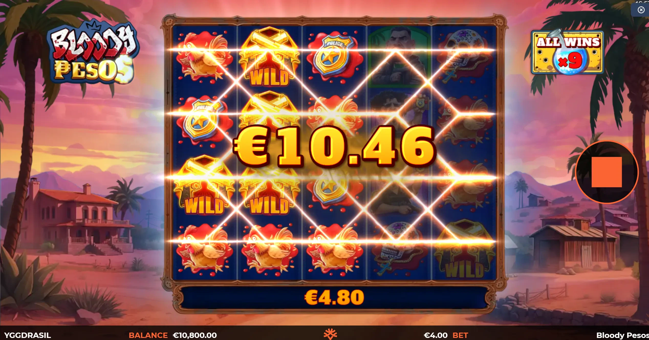 Tela ao Conseguir Ganhos: a animação ao conseguir uma vitória nas rodadas grátis.