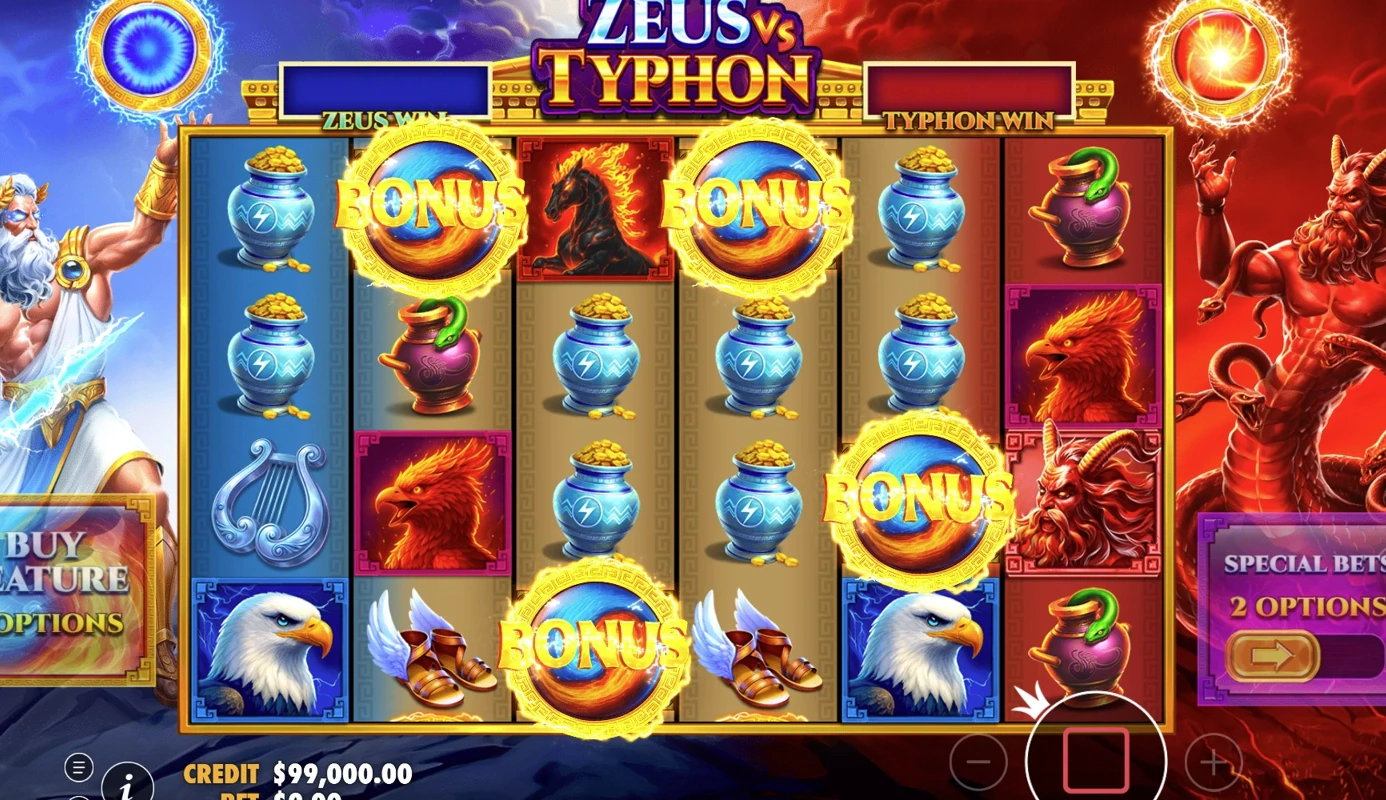 Zeus vs Typhon Feature Symbols