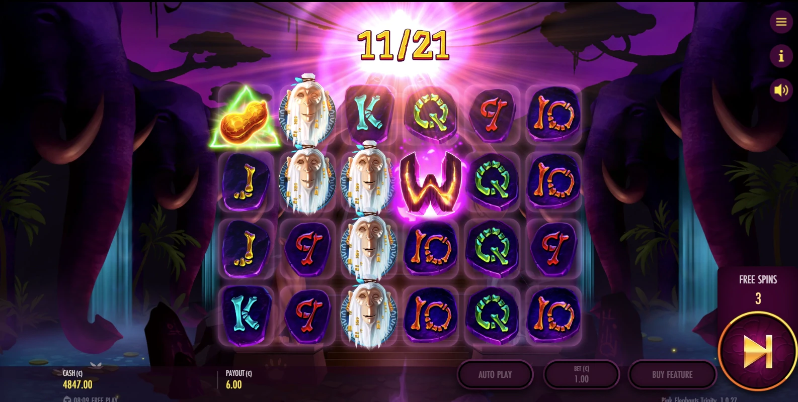 Pink Elephants Trinity Bonus Game