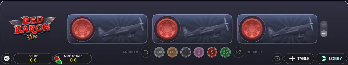 triple mise sur red baron live