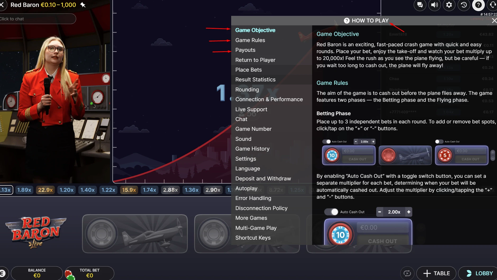 Red Baron Game Rules