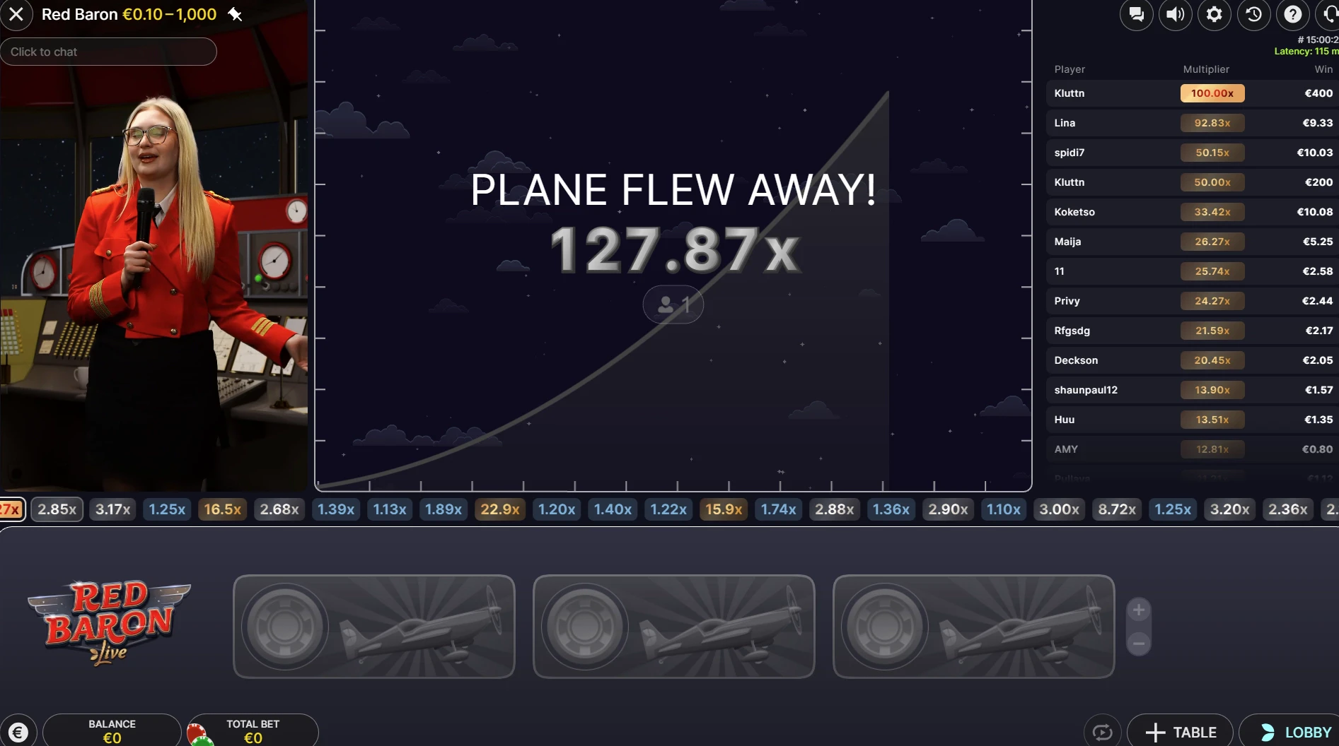 Red Baron Live Crash