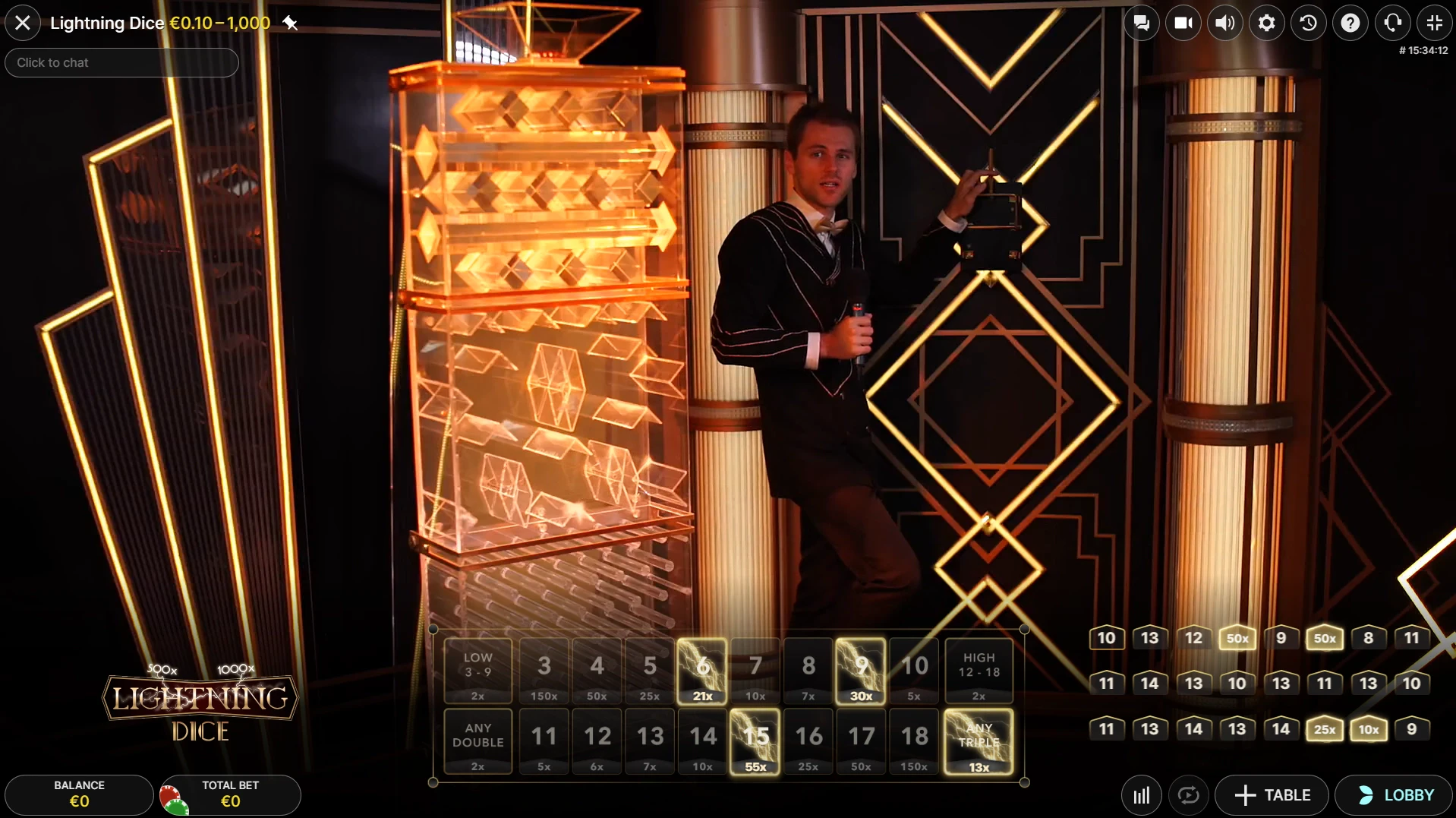 Lightning Dice - Evolution Gaming