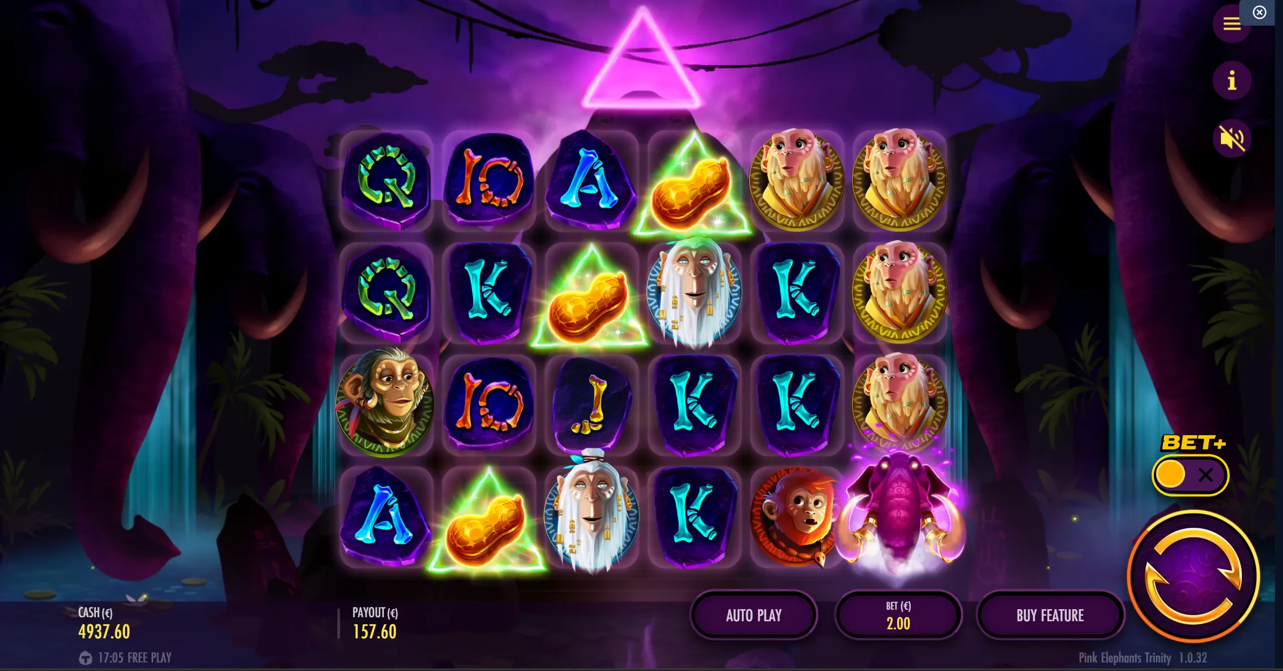 Tela Inicial e Grade: a distribuição do slot funciona da seguinte forma: seis colunas e quatro linhas.