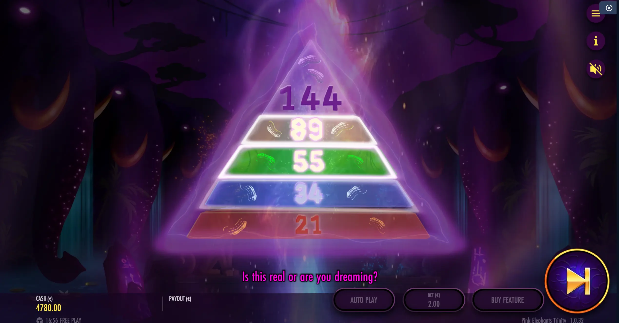 Visual das Rodadas Grátis: Tela exibida ao acumular os símbolos necessários para ativar as rodadas grátis.