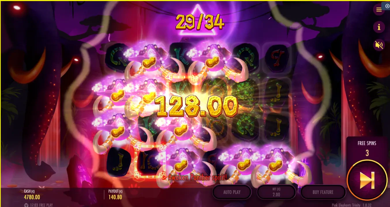 Tela ao Conseguir Ganhos: a animação ao conseguir uma vitória nas rodadas grátis.