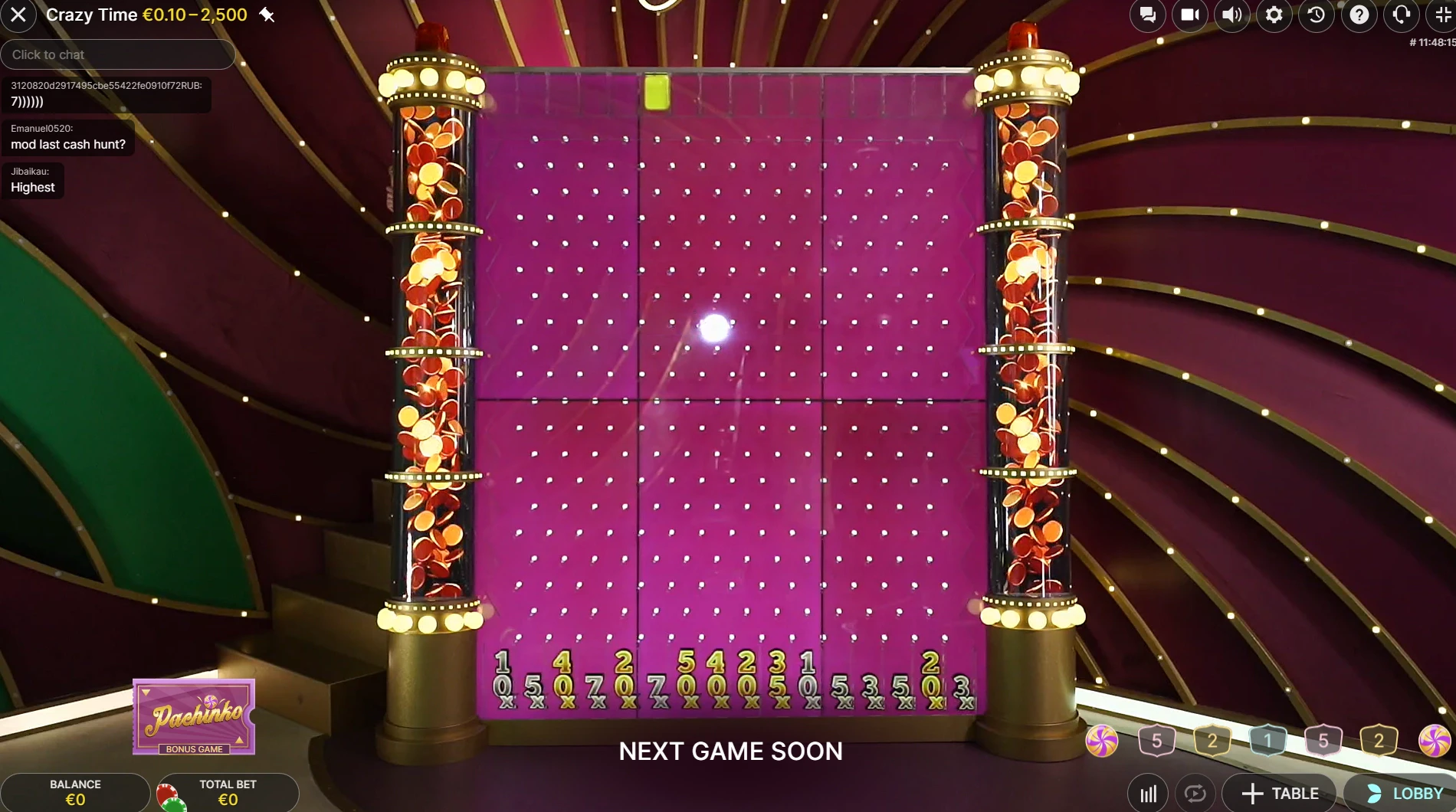 Crazy Time Live - Pachinko Bonus Game