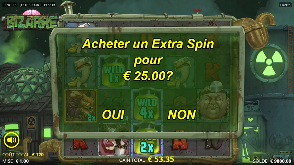 achat d'extra spin sur bizarre