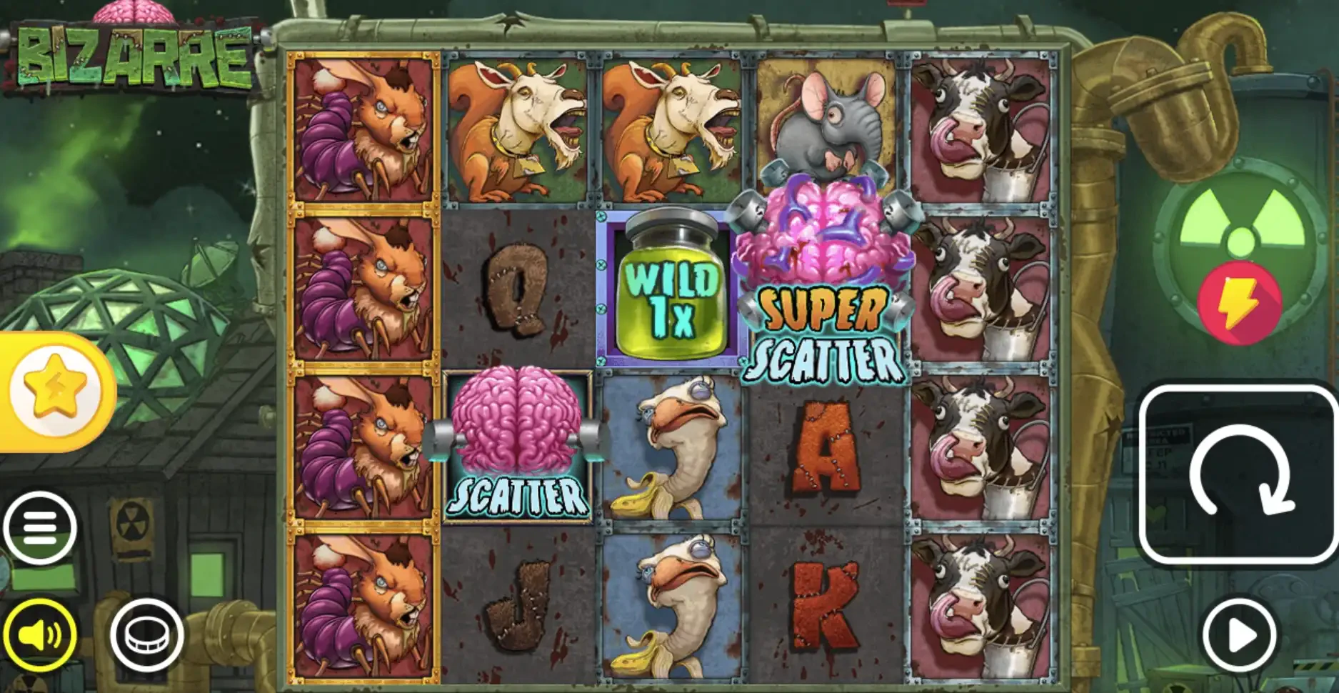 The Super Scatter and Scatter symbols in the Bizarre slot