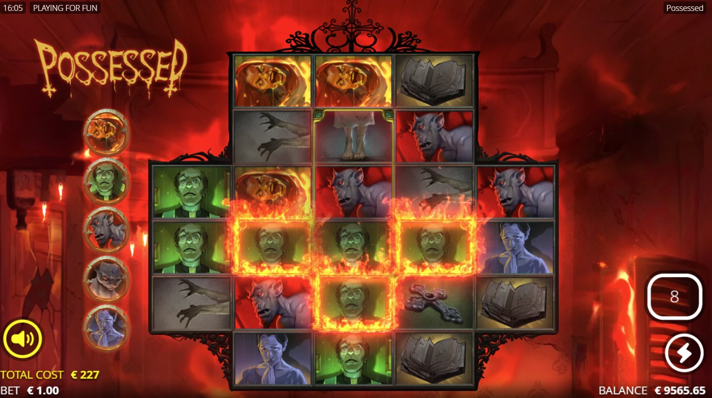 The game mechanics of the Possessed slot machine by Nolimit City