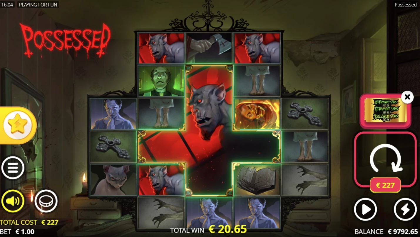The Cross Zone Special Feature in the Possessed slot machine